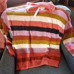 Soft fuzzy turtleneck sweater